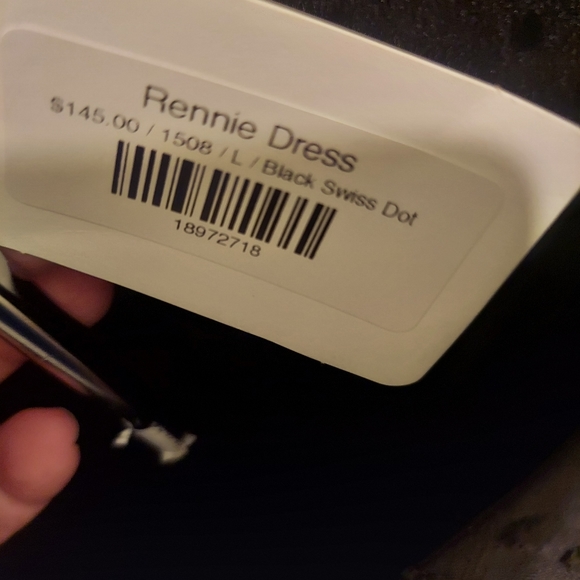 ! Park & Fifth Rennie Dress. Black Swiss dot. Large . Nwt - Picture 6 of 7